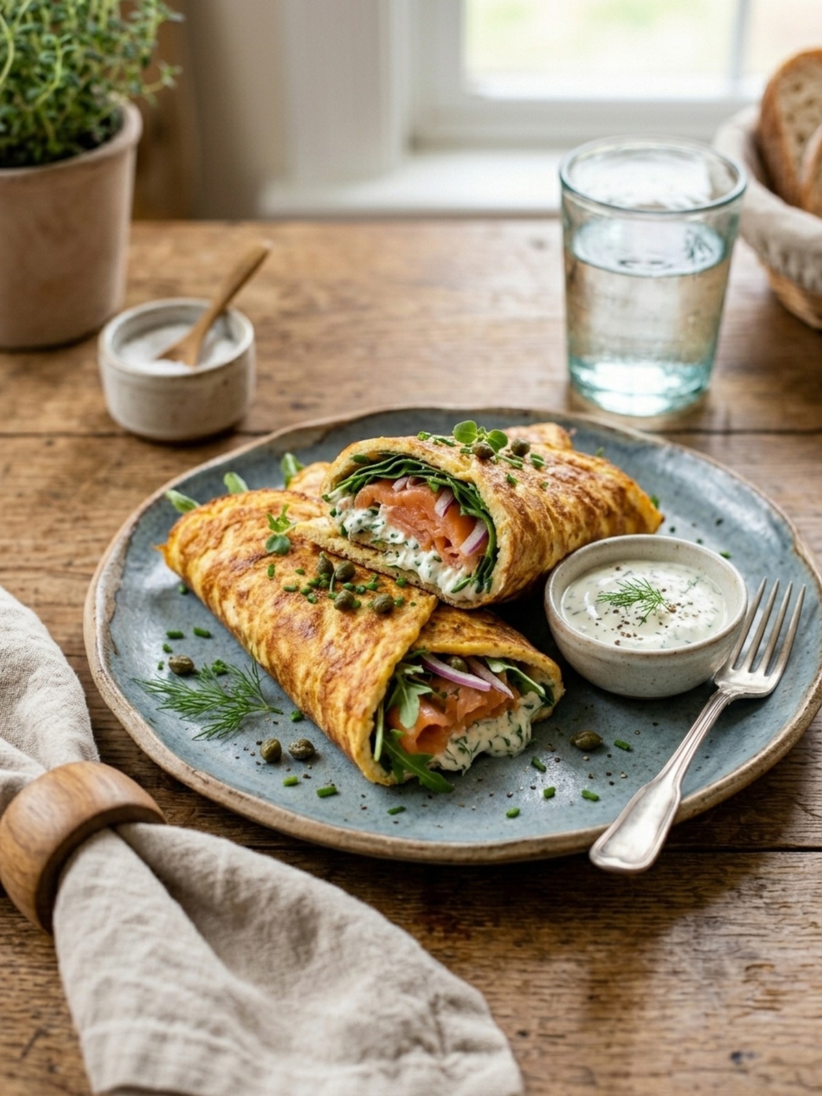 Serving and variation ideas for 2-ingredient Cottage Cheese Wraps with savory fillings