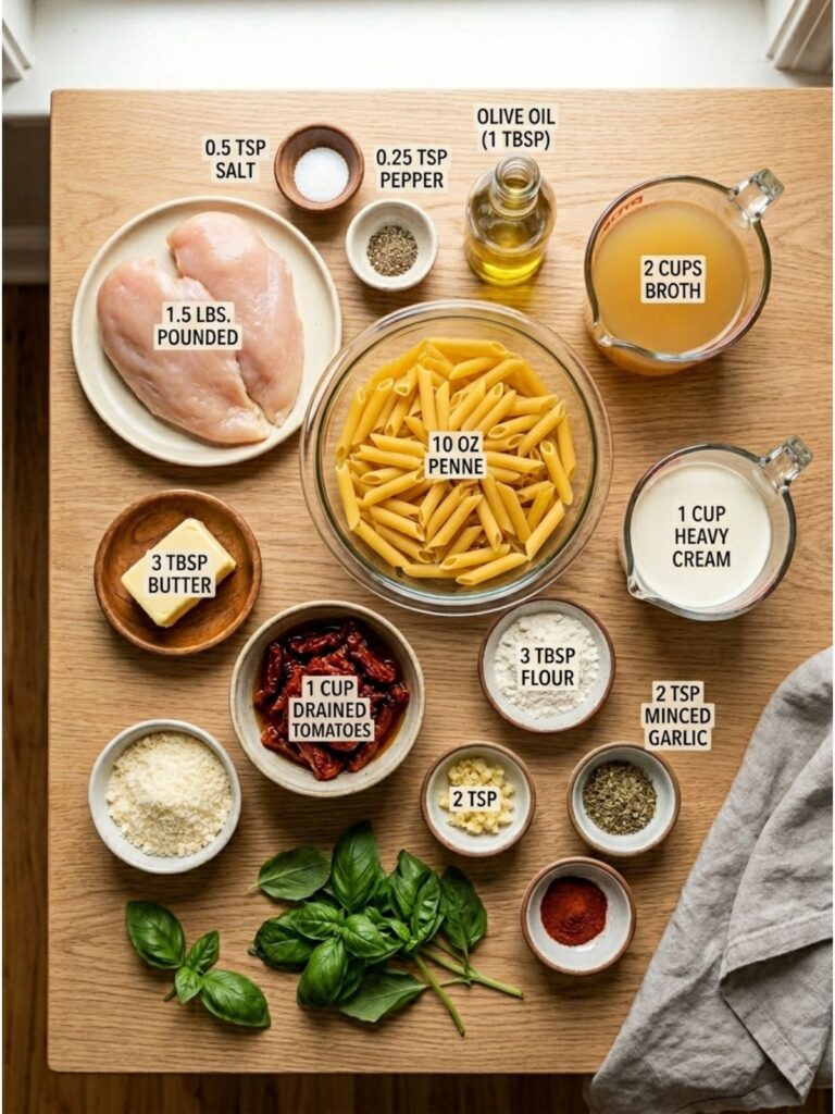 Marry Me Chicken Pasta ingredients 2