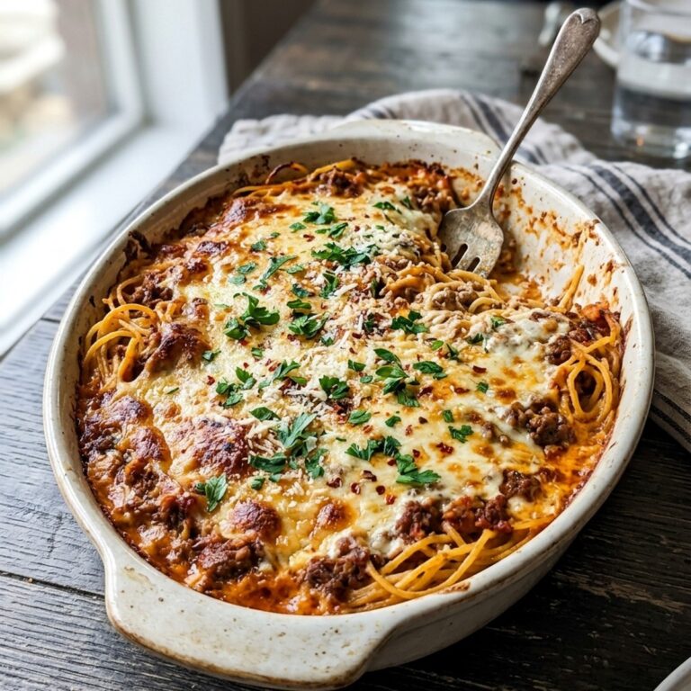 Baked Cream Cheese Spaghetti Casserole