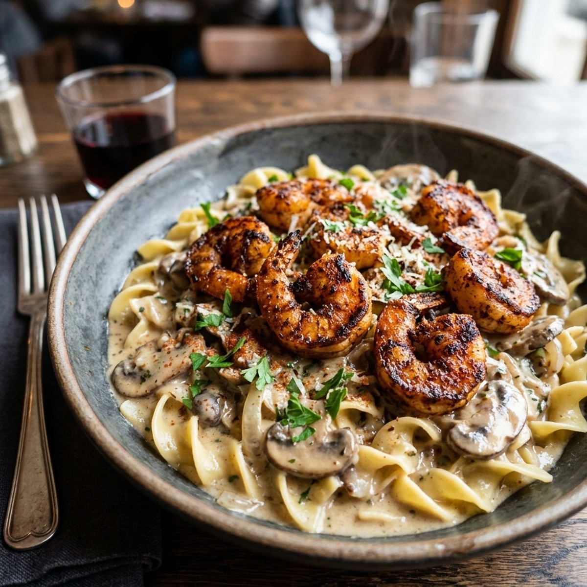 Blackened Shrimp Stroganoff