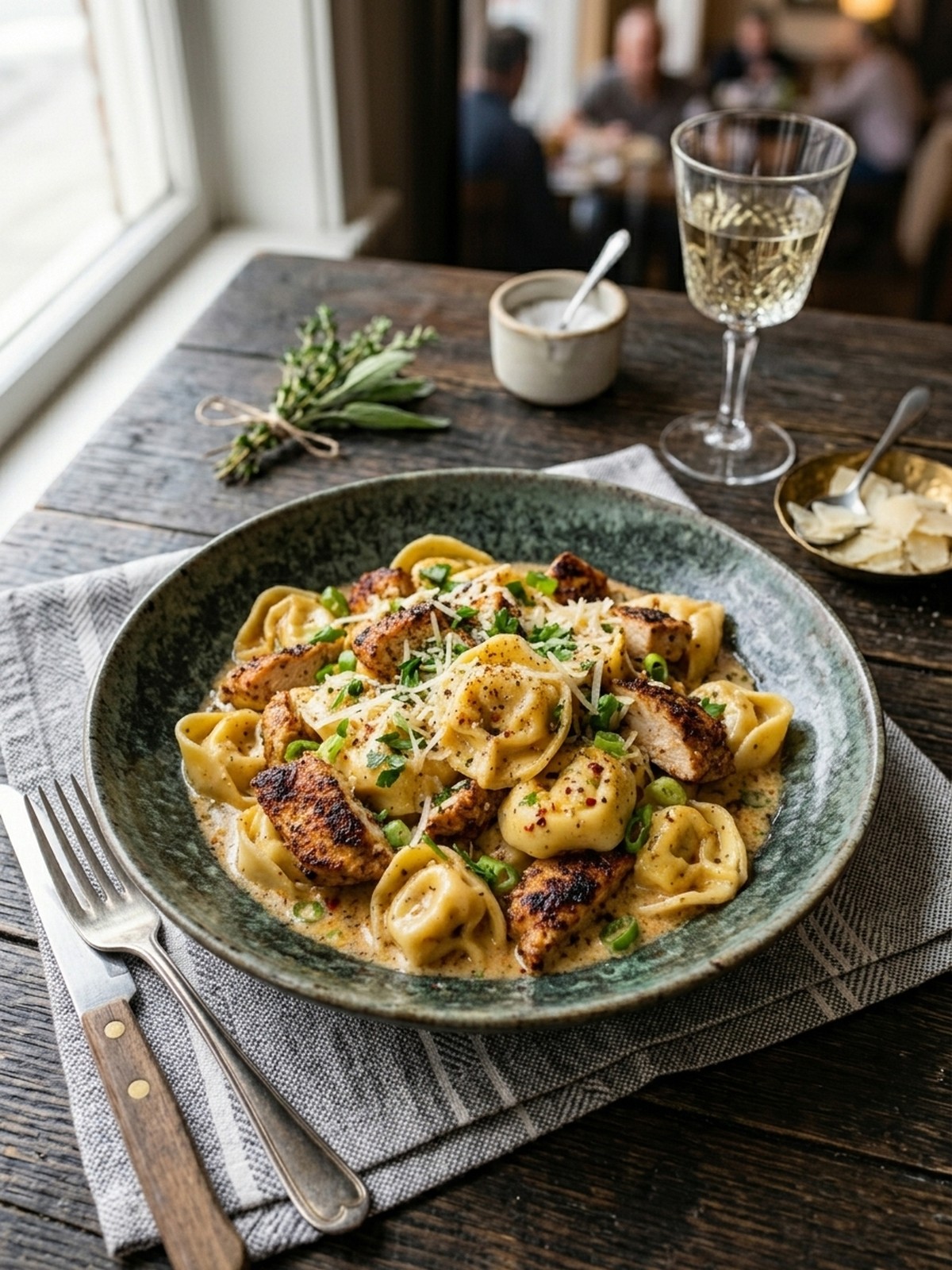 Serving and variation ideas for Cajun Chicken Tortellini With Garlic Sauce