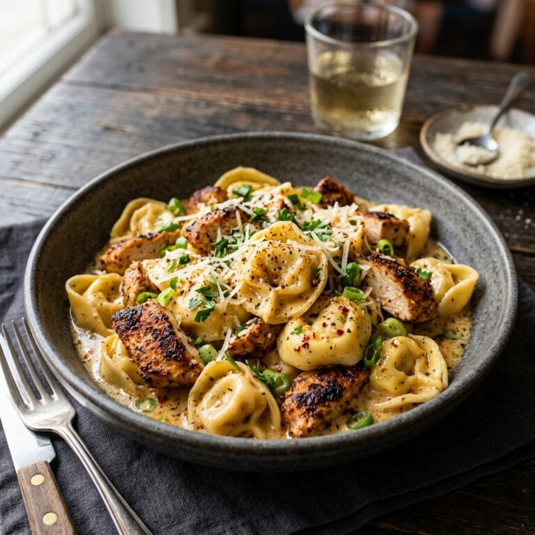 Cajun Chicken Tortellini With Garlic Sauce