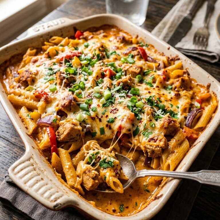 Cajun Cream Cheese Chicken Pasta Bake