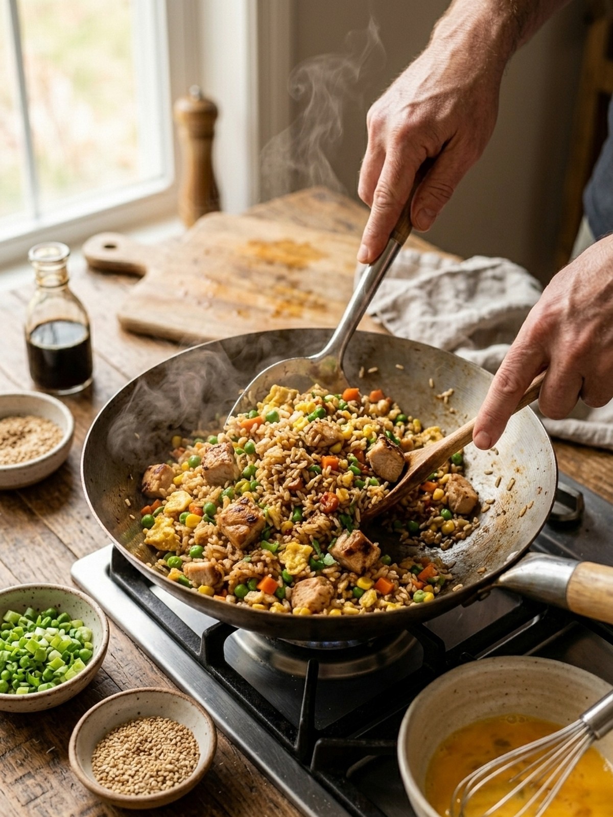 Step by step preparation of Chicken Fried Rice Recipe