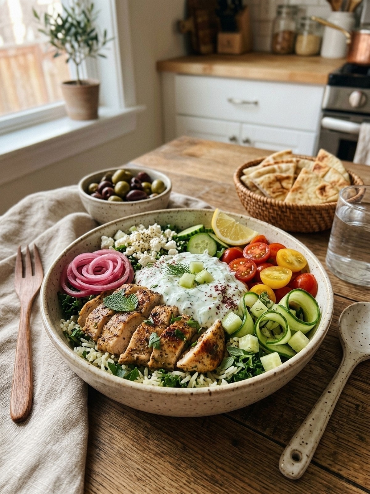 Serving and variation ideas for Chicken Gyro Bowls
