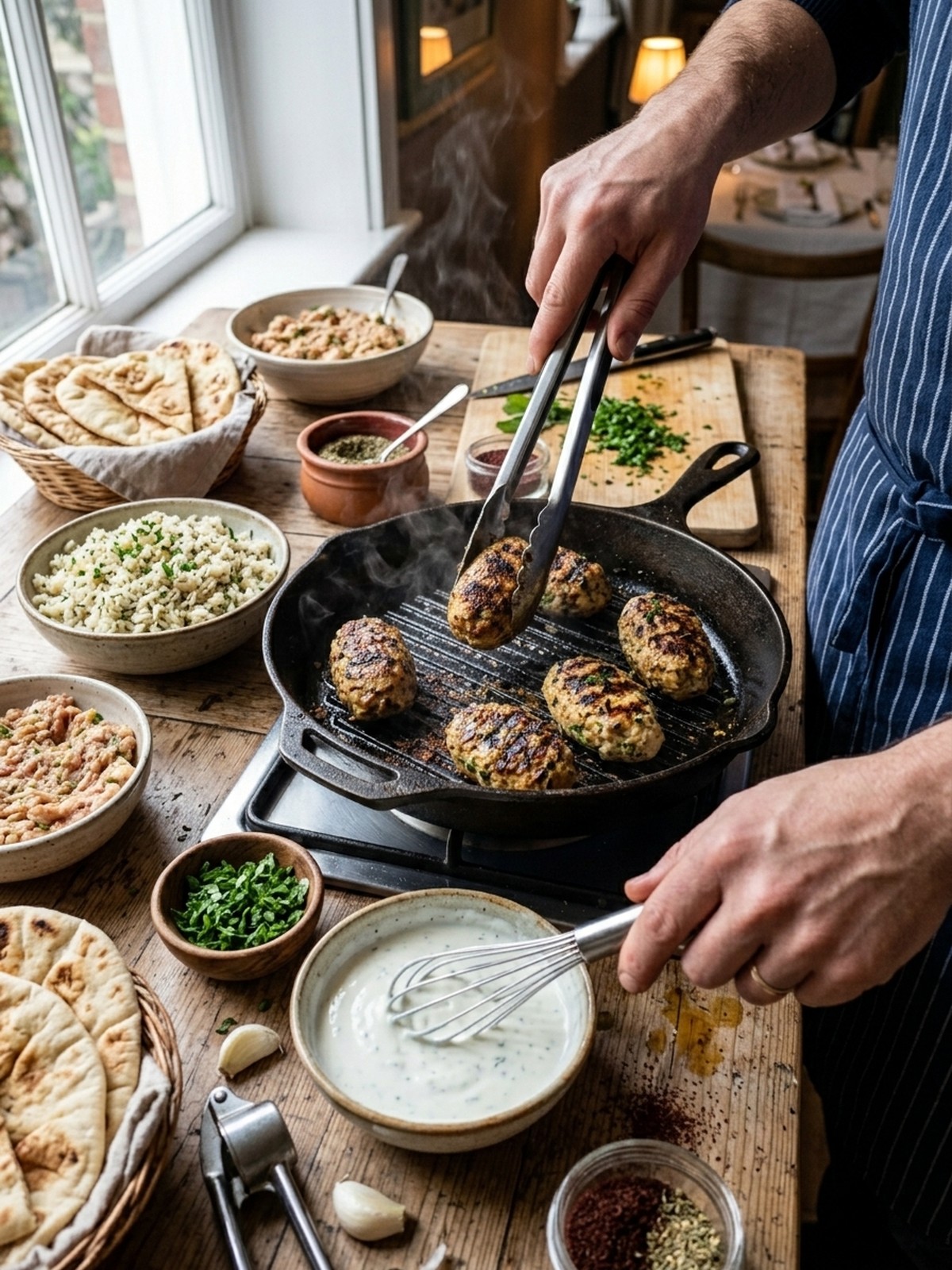 Serving and variation ideas for Chicken Kofta With Garlic Yogurt Sauce