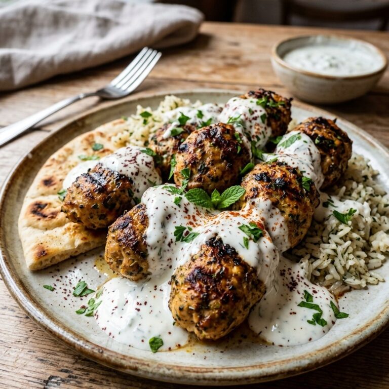 Chicken Kofta With Garlic Yogurt Sauce