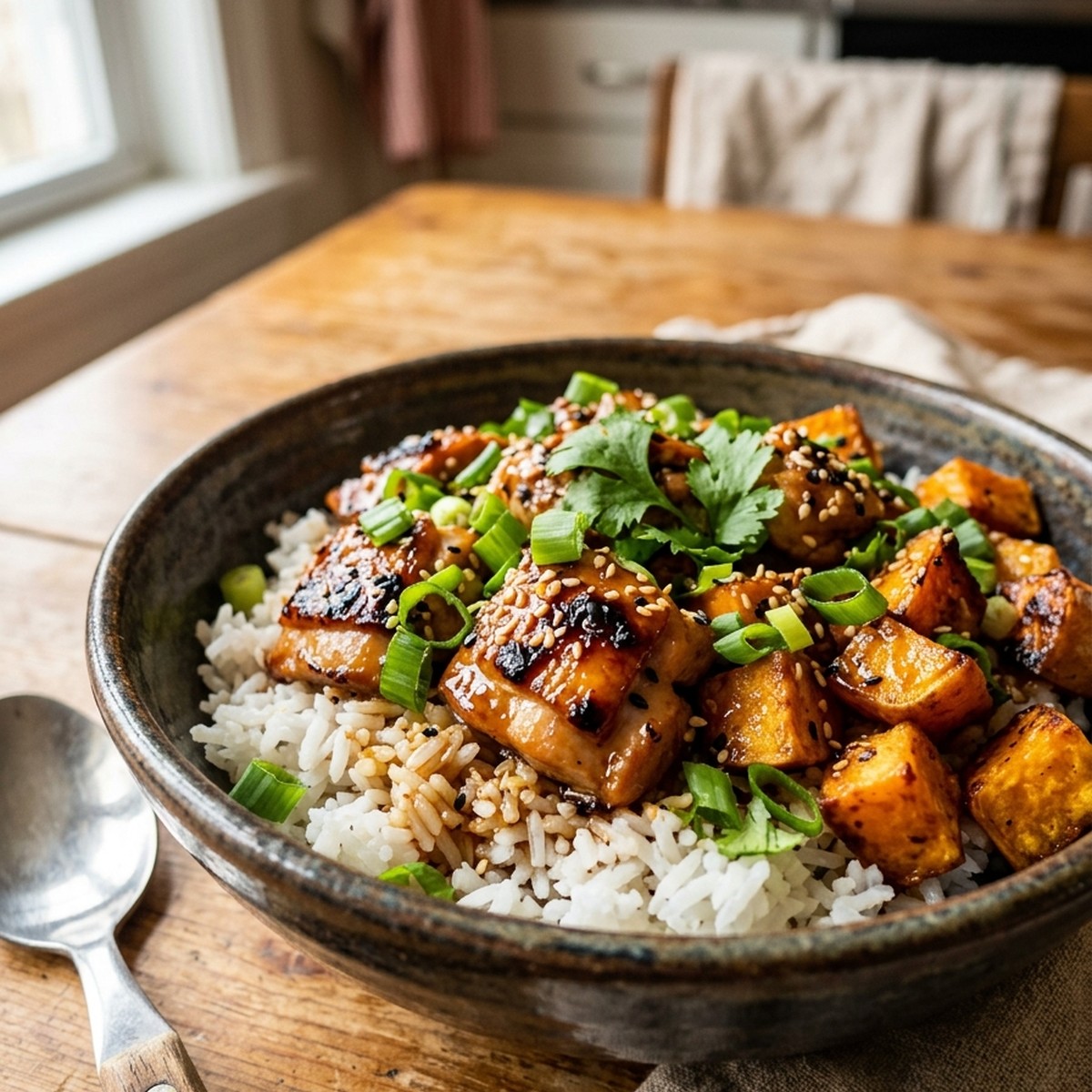 Chicken & Sweet Potato Rice Bowl