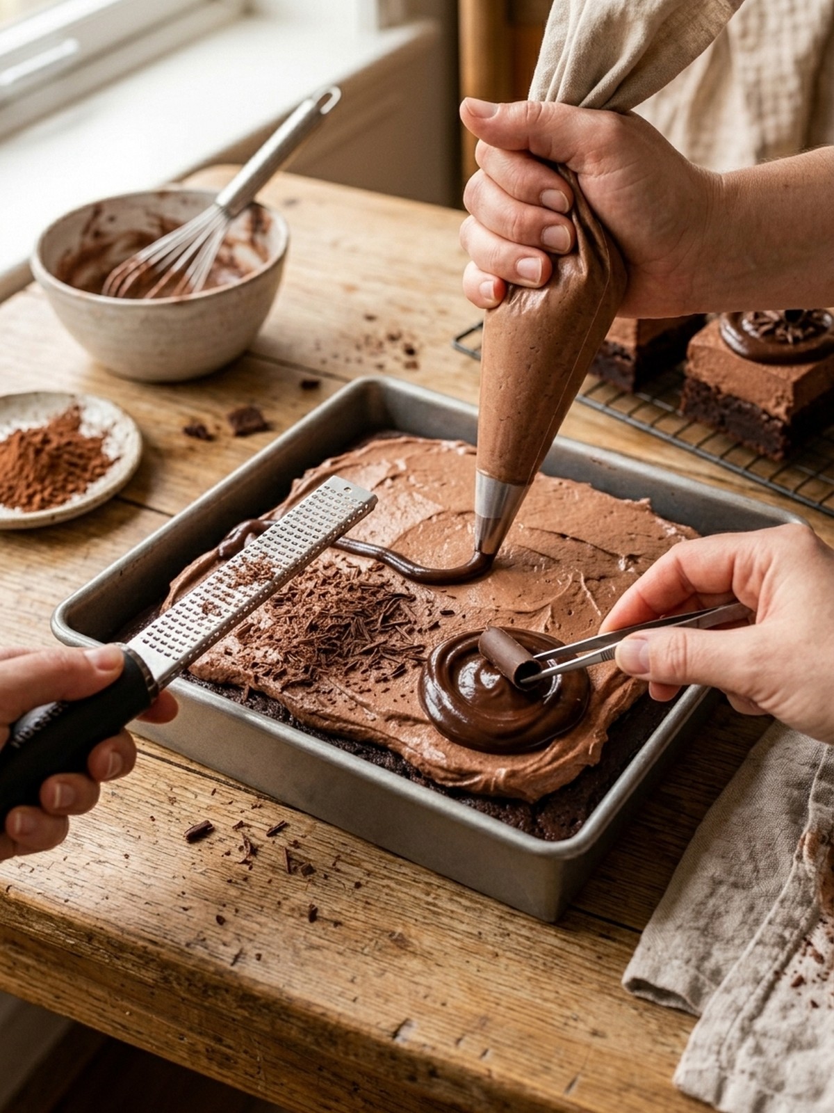 Step by step preparation of Chocolate Mousse Brownies