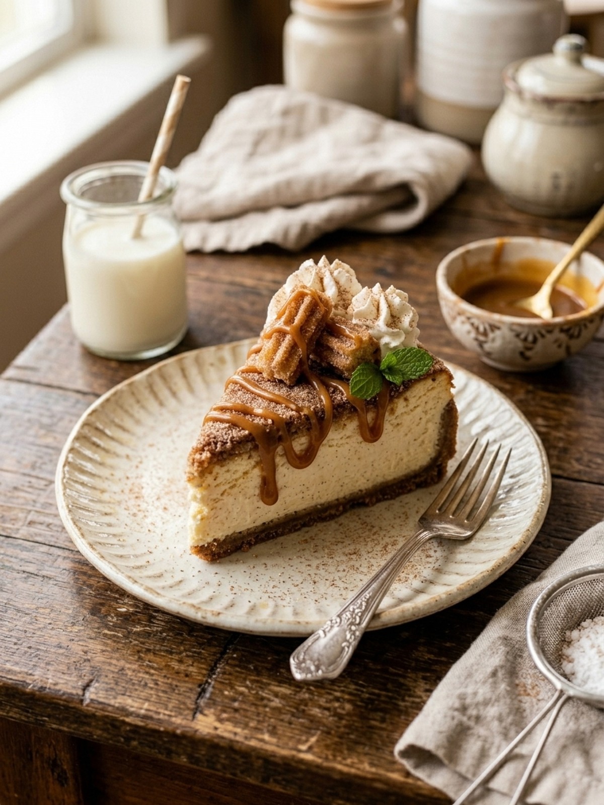 Serving and variation ideas for Churro Cheesecake bars