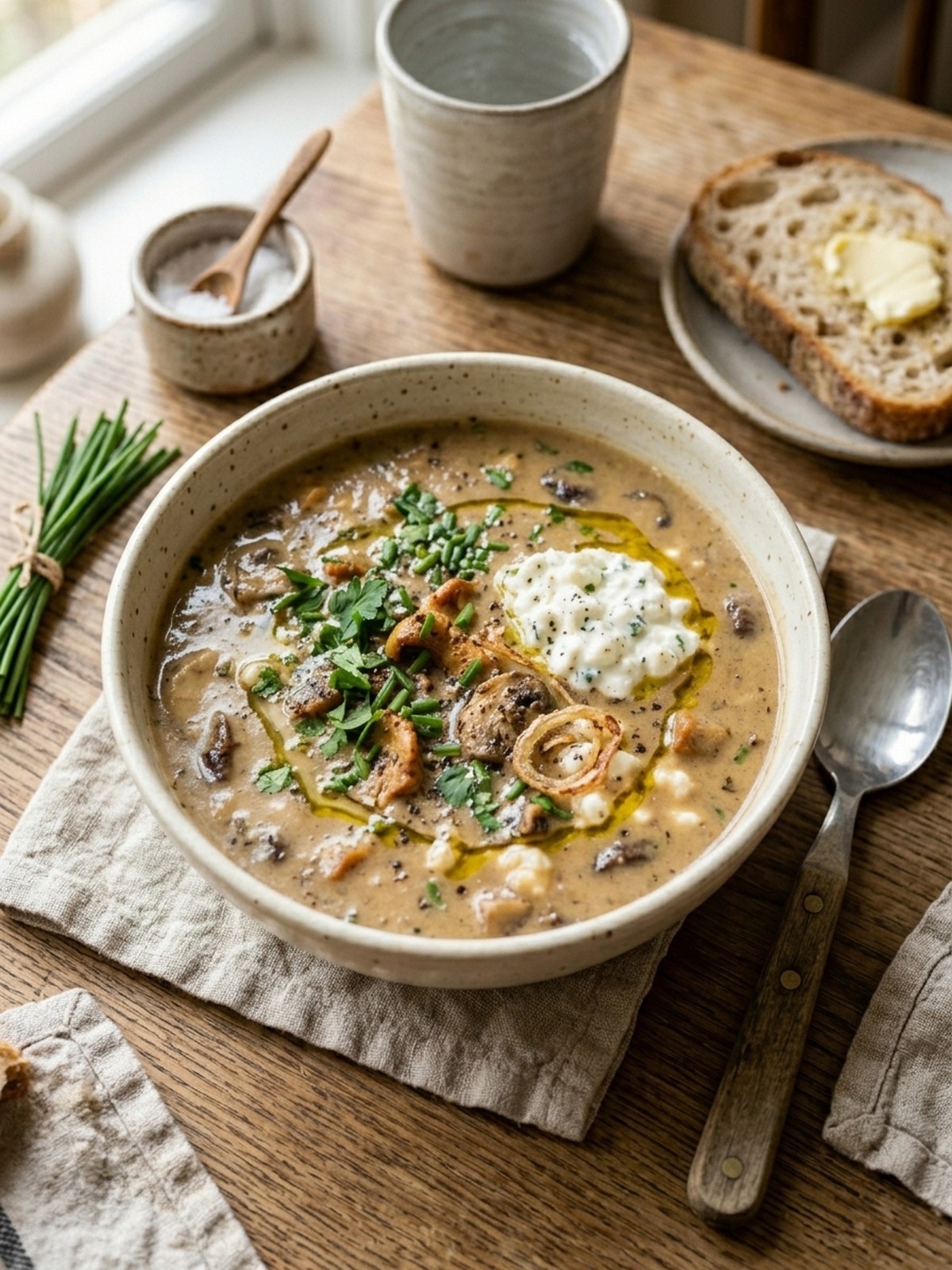 Serving and variation ideas for Cottage Cheese Mushroom Soup