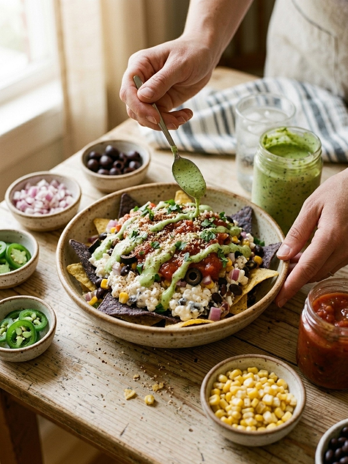 Step by step preparation of Cottage Cheese Nacho Bowl