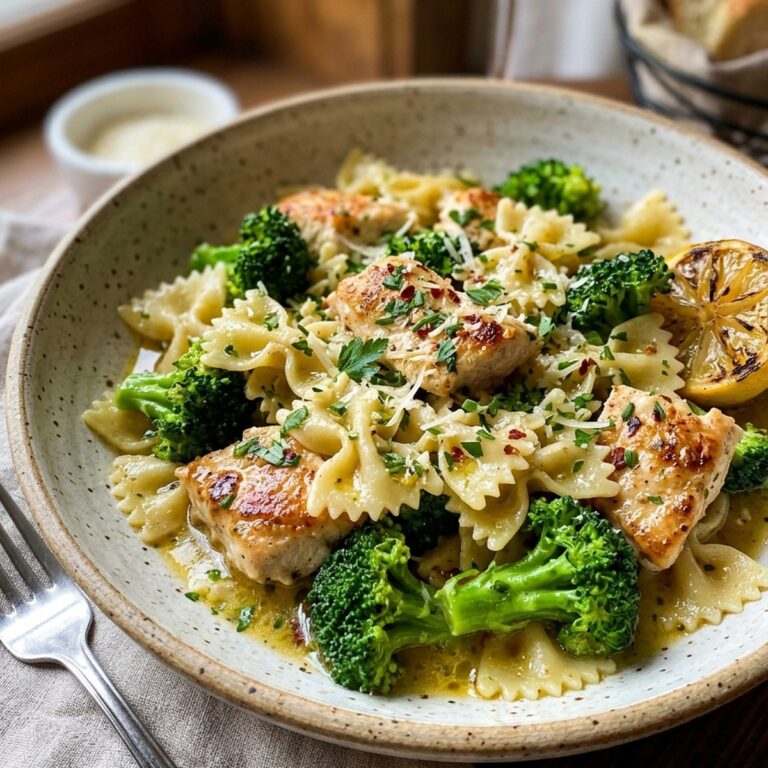 Cowboy Butter Lemon Bowtie Chicken With Broccoli