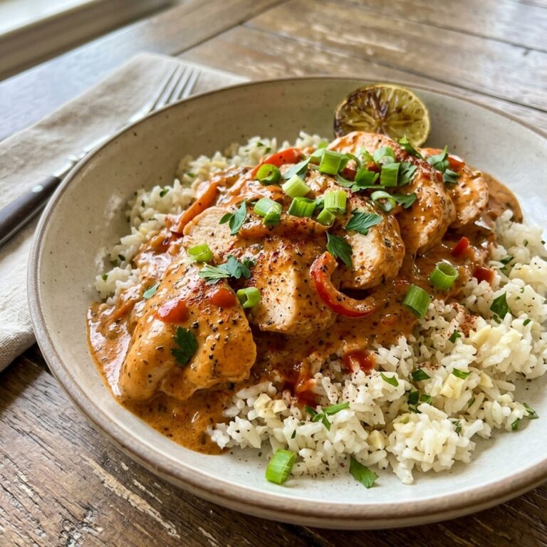 Creamy Cajun Chicken With Garlic Rice