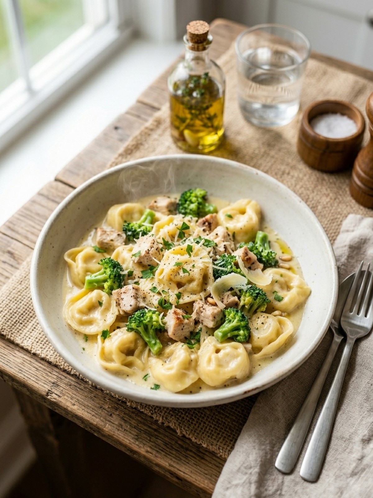 Serving and variation ideas for Creamy Chicken Tortellini With Broccoli