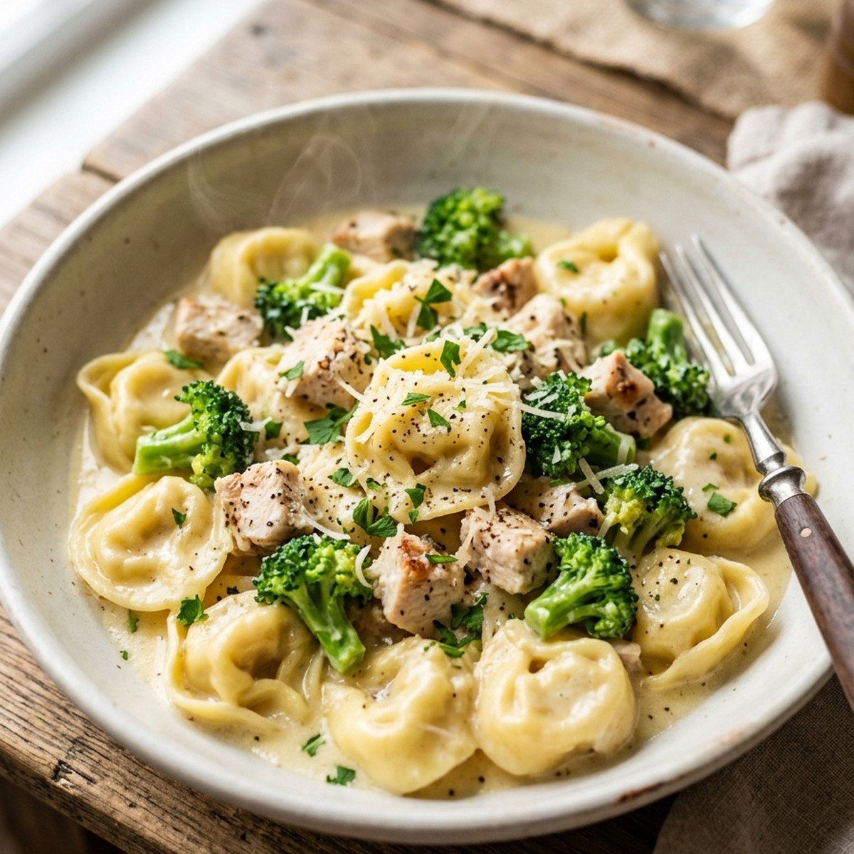 Creamy Chicken Tortellini With Broccoli
