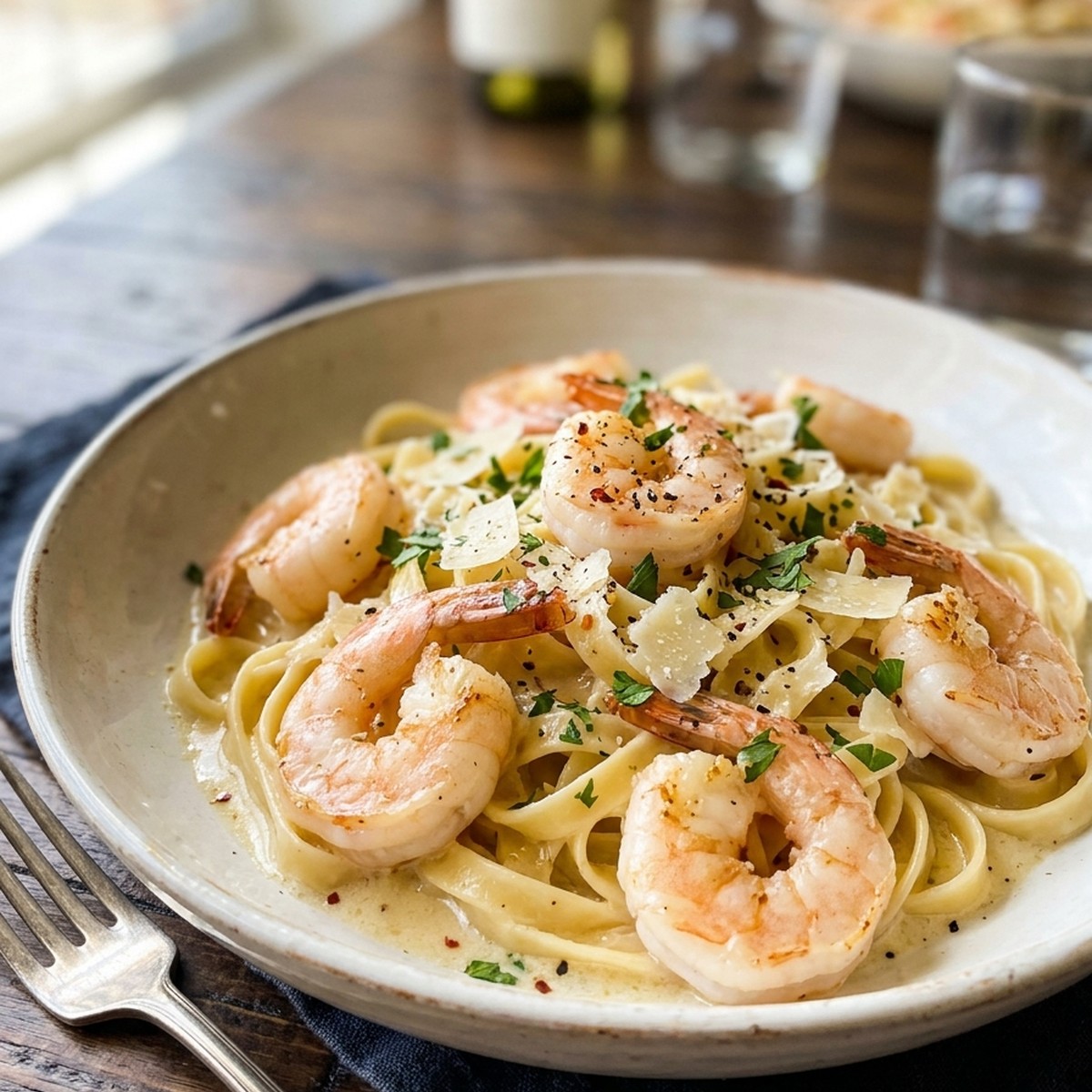 Creamy Garlic Shrimp Pasta