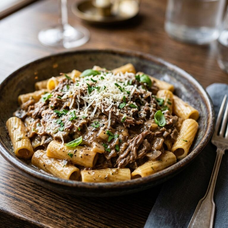 Creamy High Protein Beef Pasta