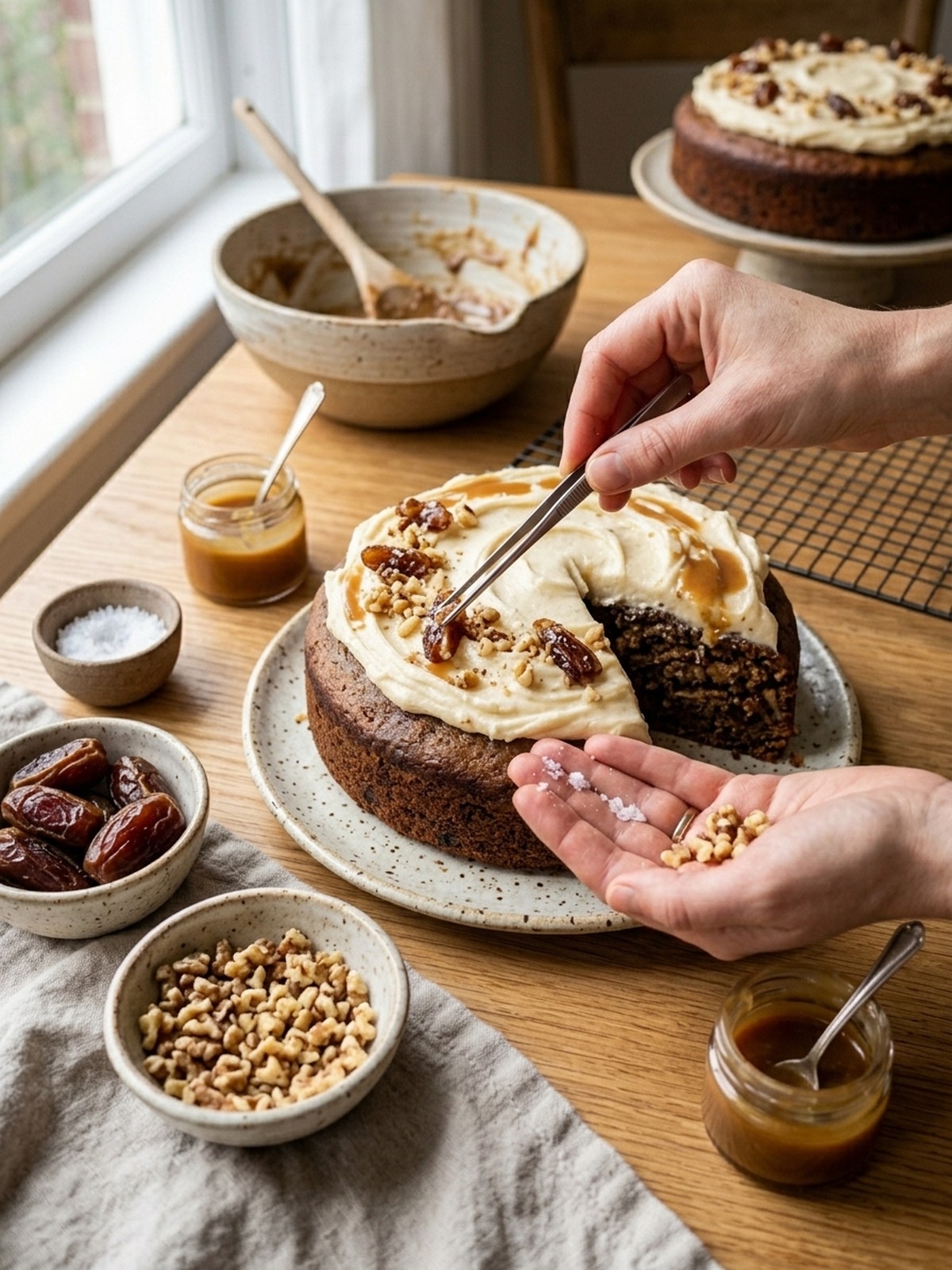 Step by step preparation of Date Cake
