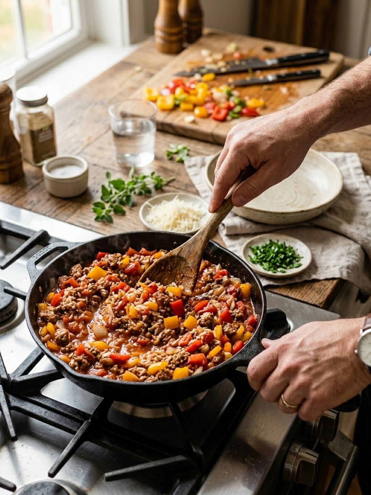 Step by step preparation of Deconstructed Stuffed Peppers