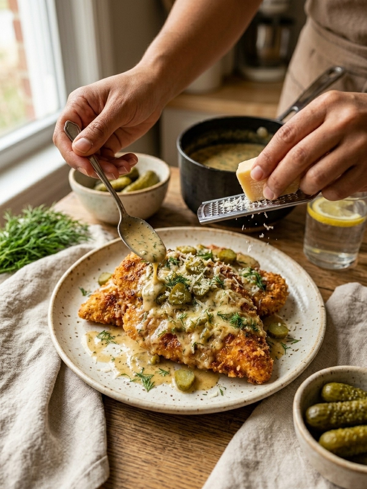 Step by step preparation of Dill Pickle Parmesan Chicken
