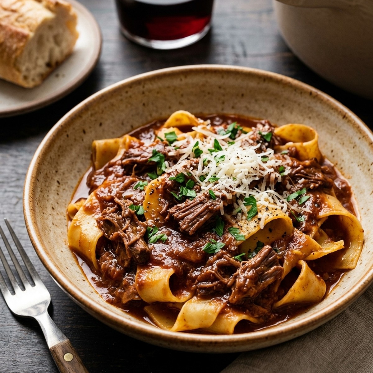 Dutch Oven Short Rib Ragu With Pappardelle