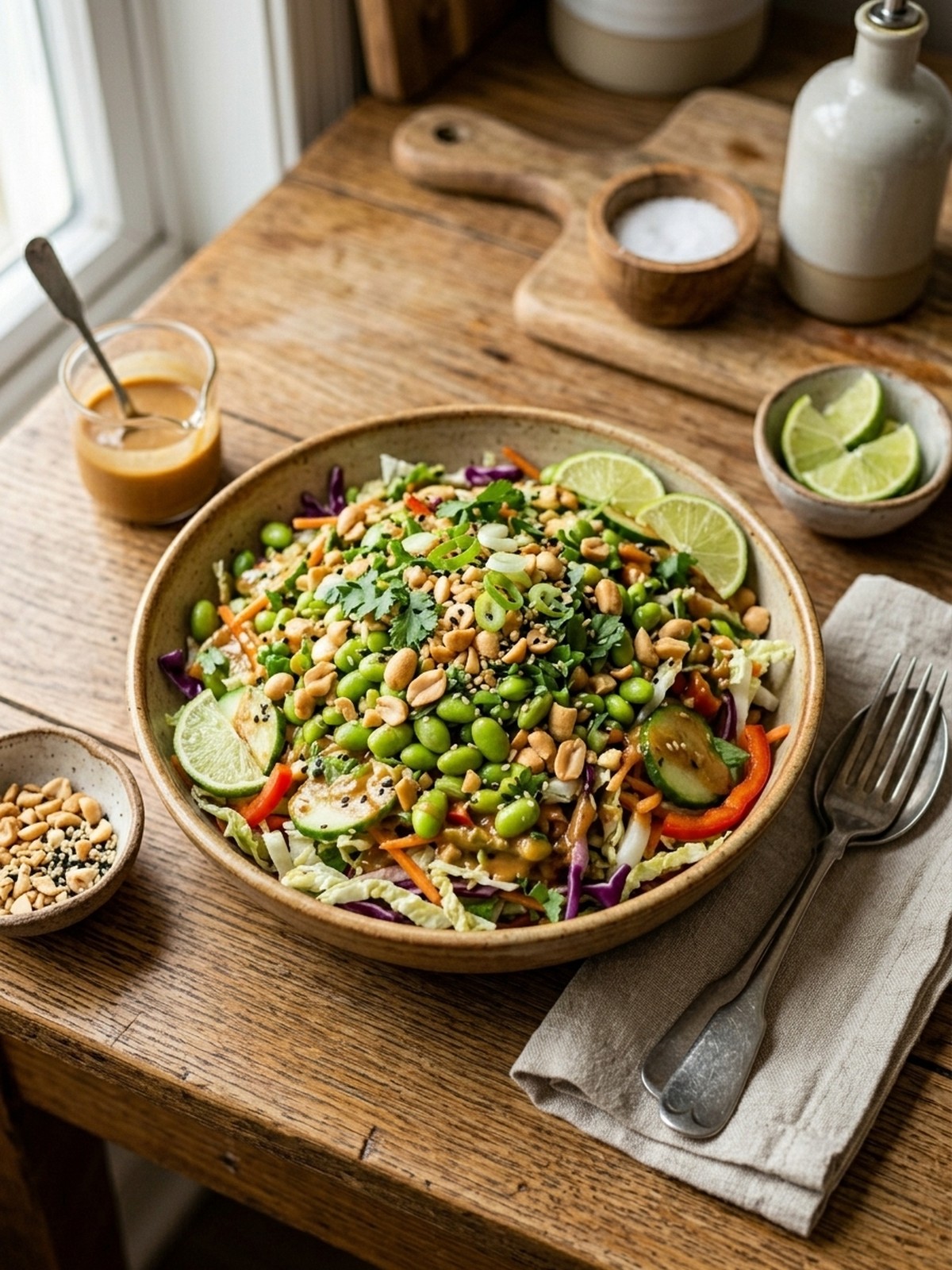 Serving and variation ideas for Edamame Peanut Crunch Salad