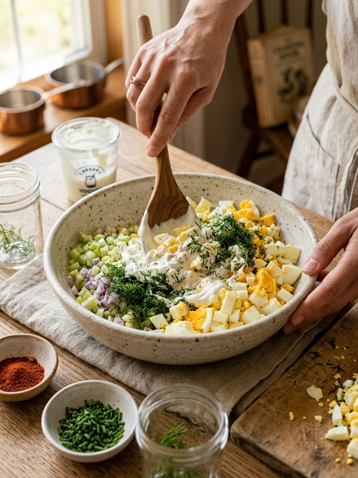 Step by step preparation of Egg Salad With Greek Yogurt