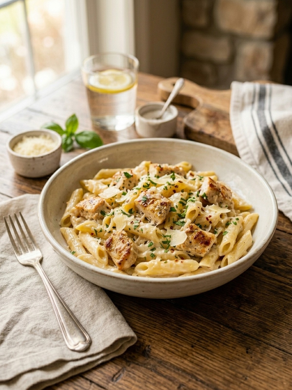 Serving and variation ideas for Garlic Parmesan Chicken Pasta Recipe