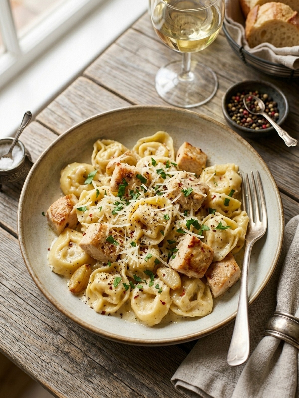 Serving and variation ideas for Garlic Parmesan Chicken Tortellini