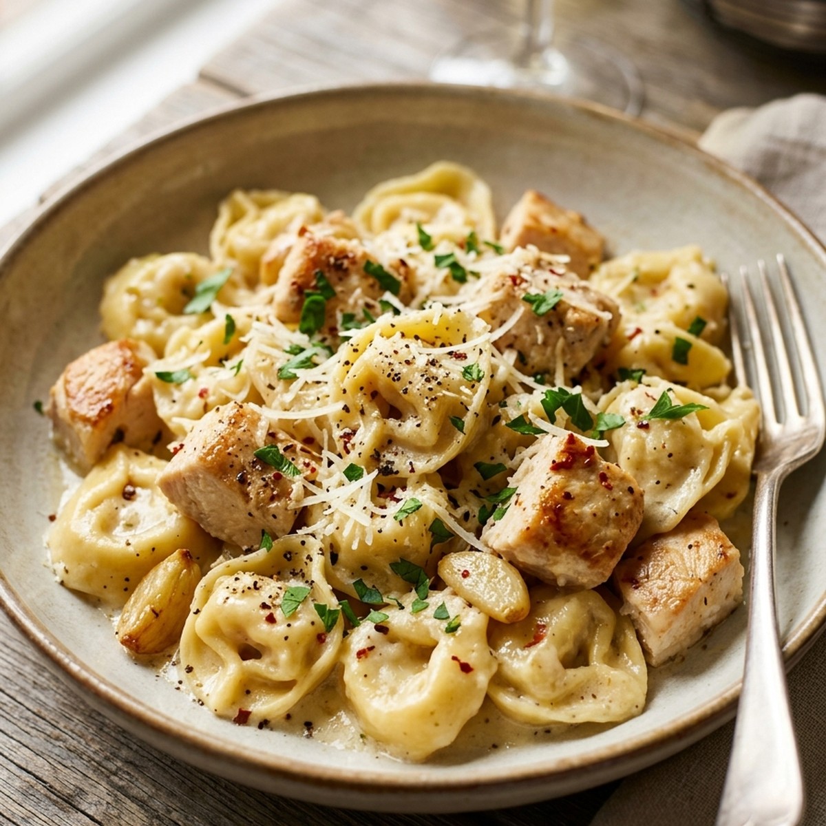 Garlic Parmesan Chicken Tortellini
