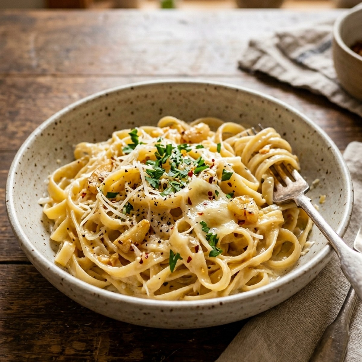 Garlic Parmesan Pasta Bowls