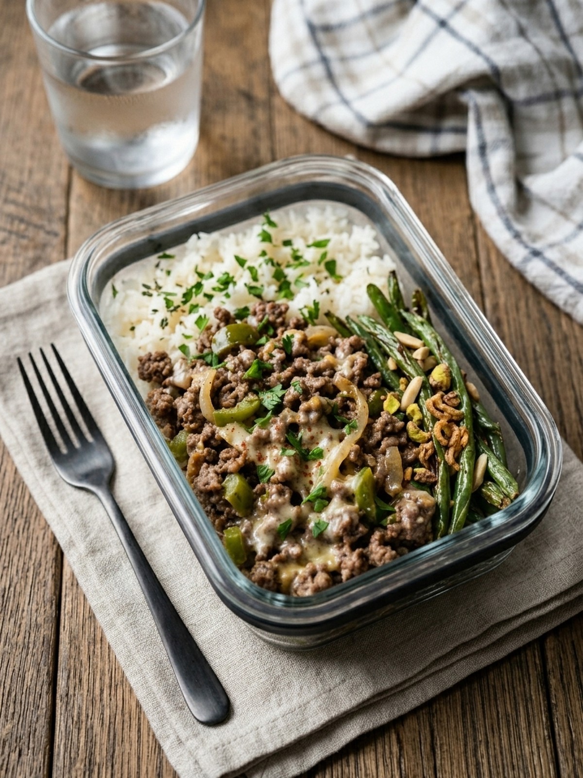 Serving and variation ideas for Ground Beef Philly Cheesesteak Meal Prep