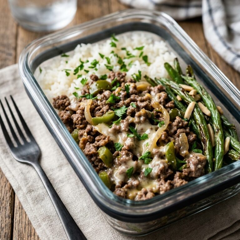 Ground Beef Philly Cheesesteak Meal Prep