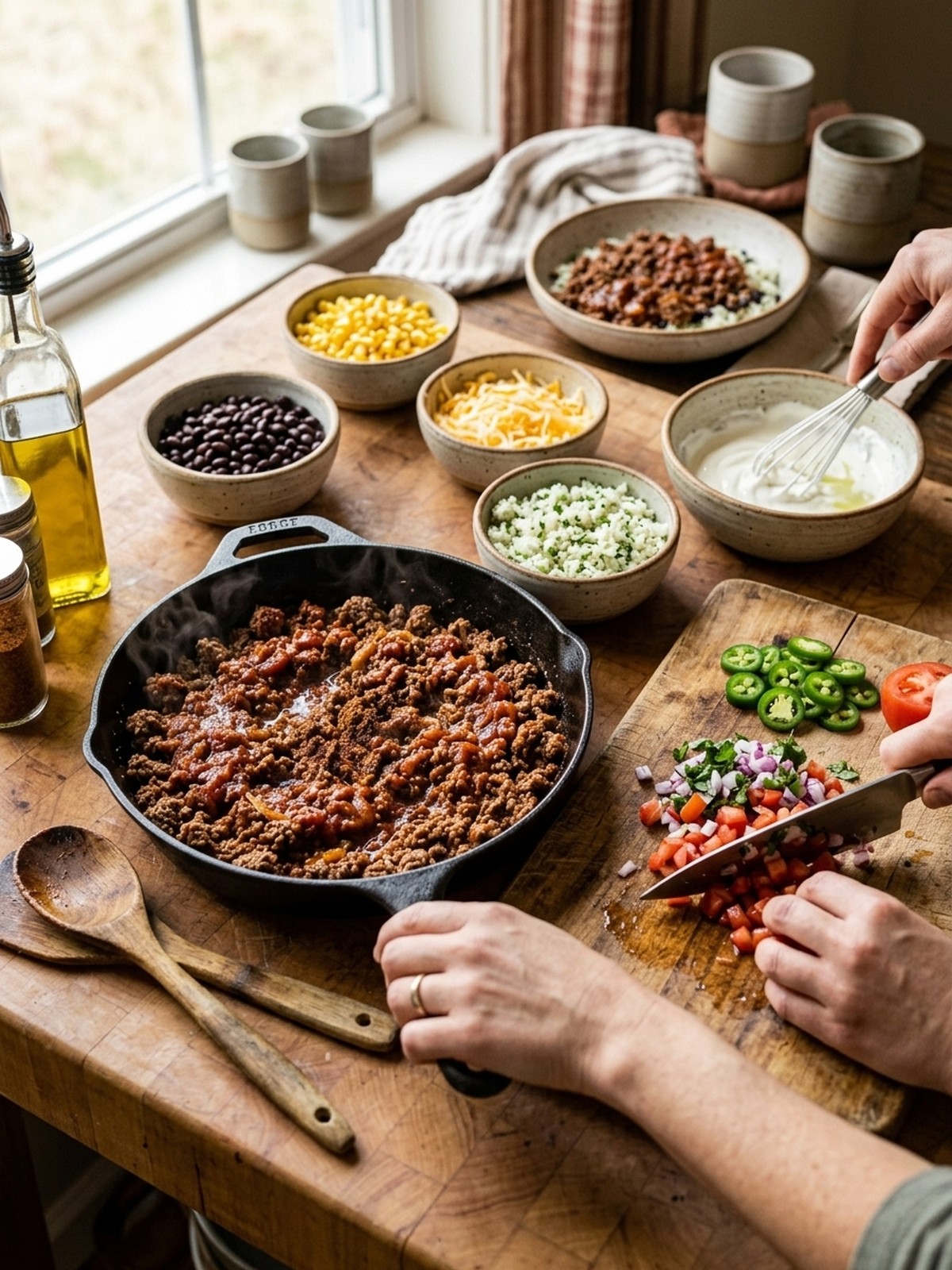 Step by step preparation of Ground Beef Taco Bowl