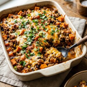 Ground Turkey Sweet Potato Bake