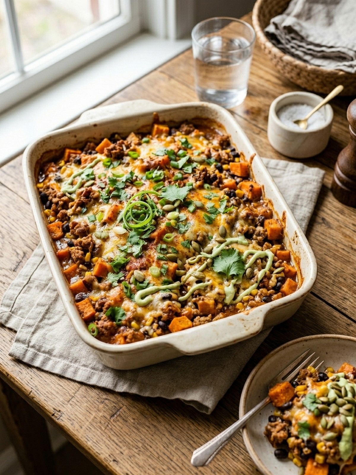 Serving and variation ideas for Ground Turkey Sweet Potato Bake
