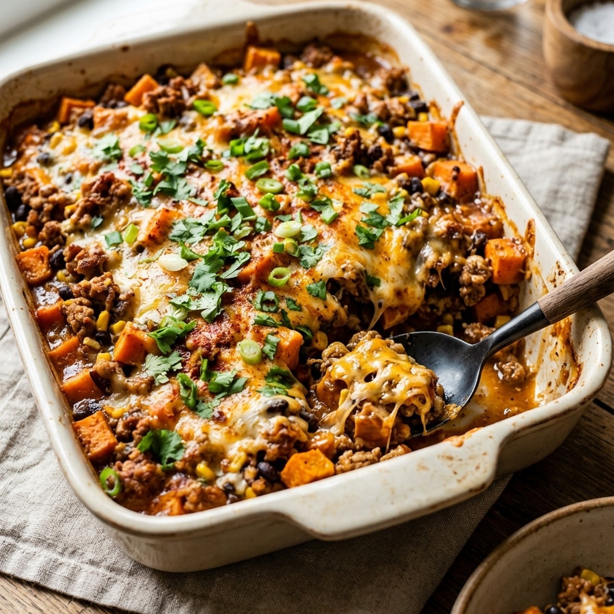 Ground Turkey Sweet Potato Bake