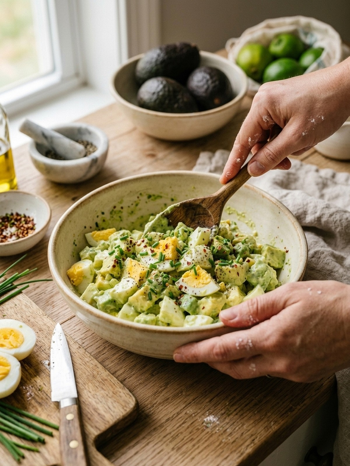 Step by step preparation of High Protein Avocado Egg Salad Recipe