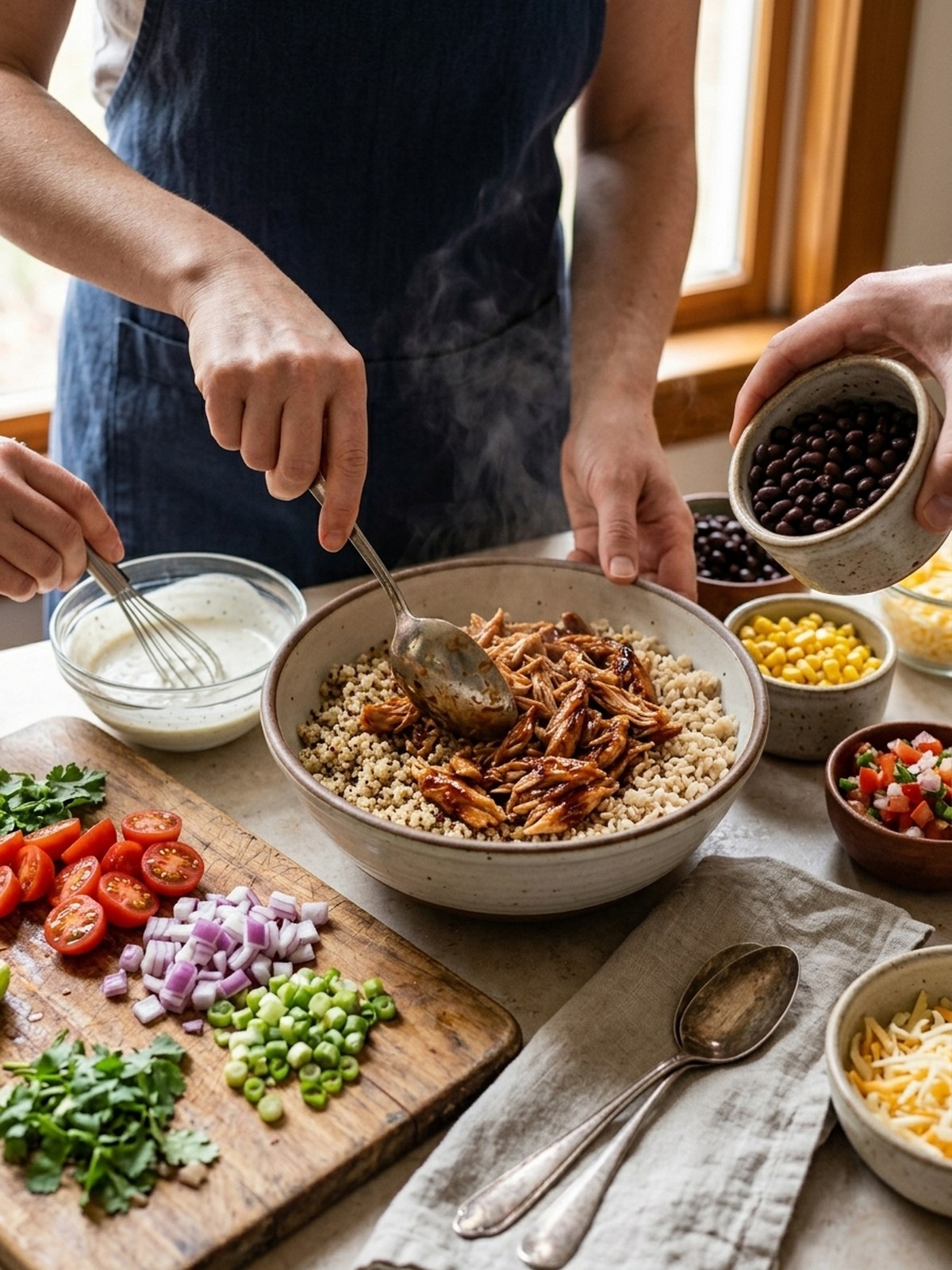 Step by step preparation of High Protein Bbq Ranch Chicken Bowl