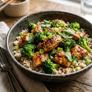 High Protein Chicken And Broccoli Bowls