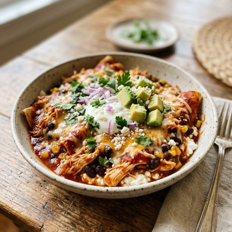 High-Protein Chicken Cottage Cheese Enchilada Bowls