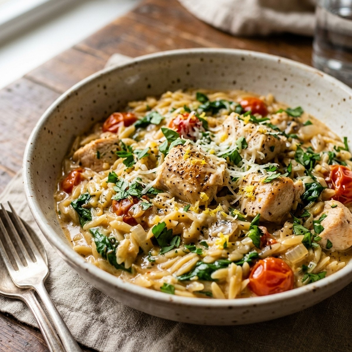 High Protein Chicken Orzo