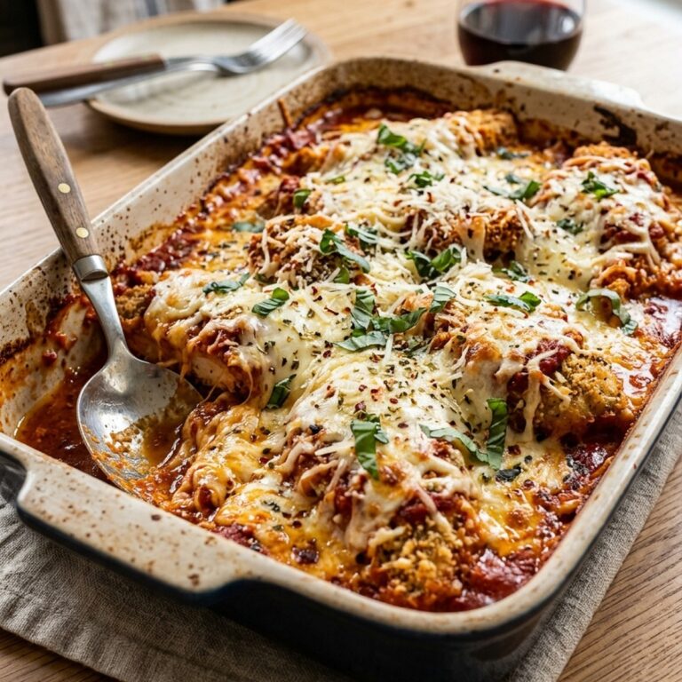 High Protein Chicken Parmesan Casserole