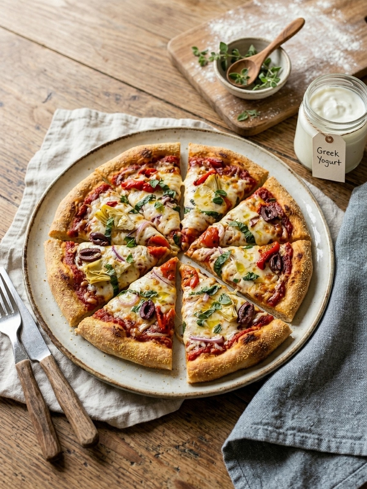 Serving and variation ideas for High Protein Greek Yogurt Pizza Dough