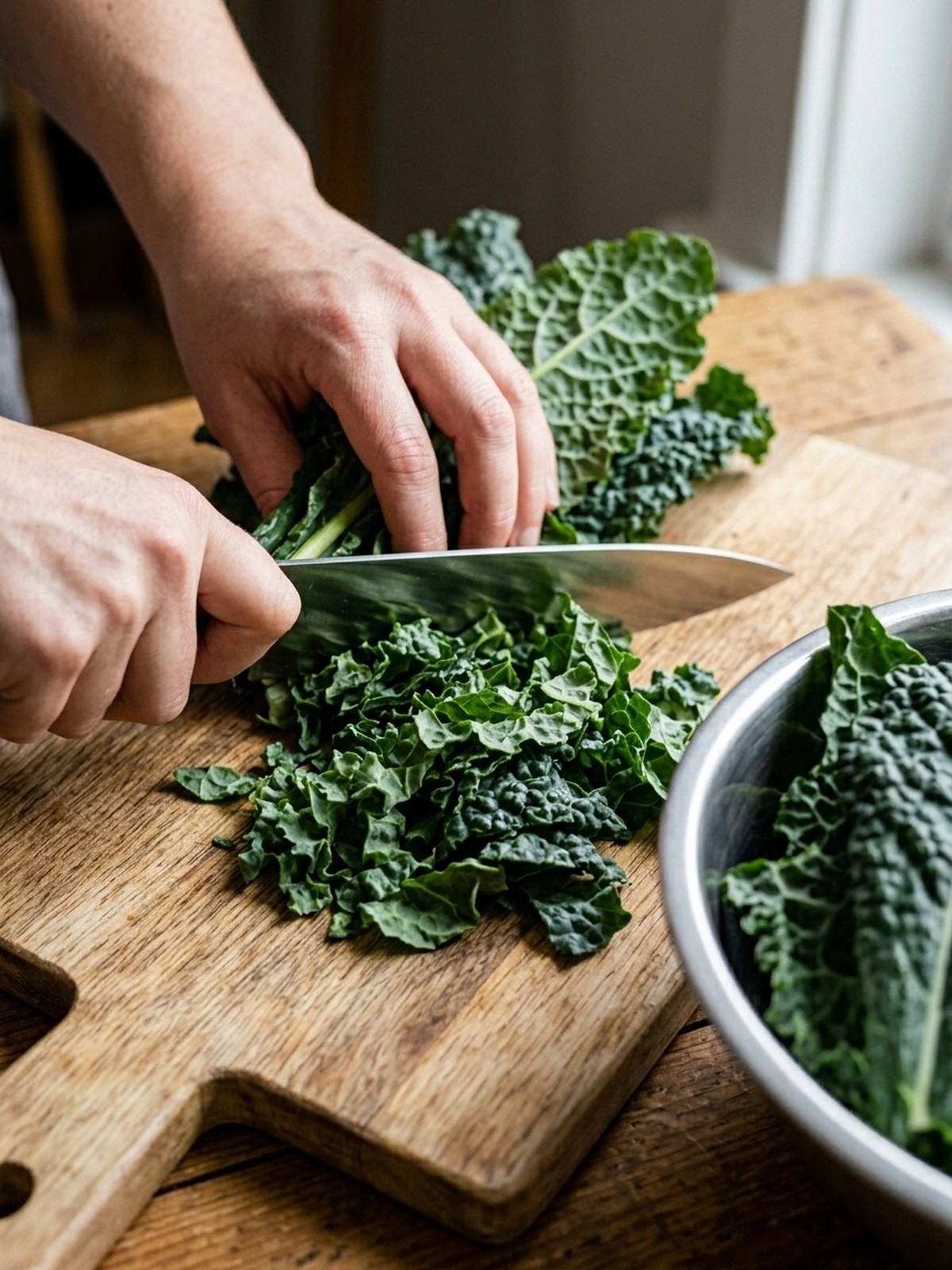 Step by step preparation of High Protein Kale Chicken Caesar Pasta Salad