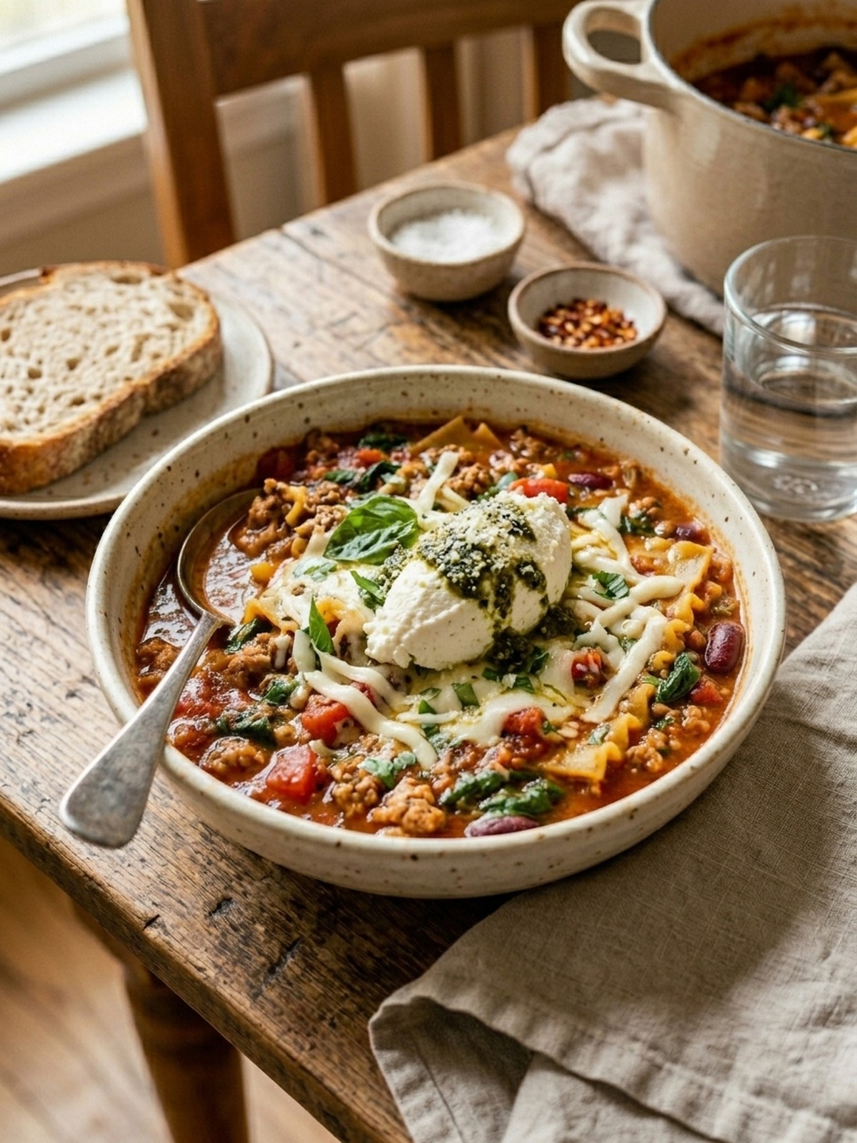 Serving and variation ideas for High Protein Lasagna Soup