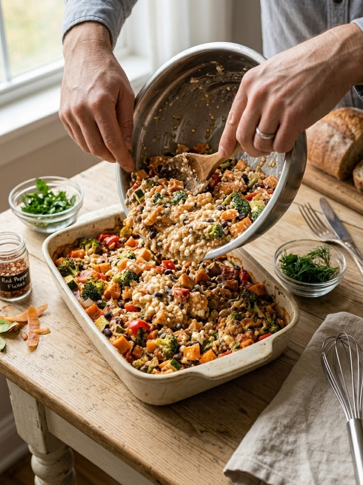 Step by step preparation of High Protein Veggie Bake With Cottage Cheese