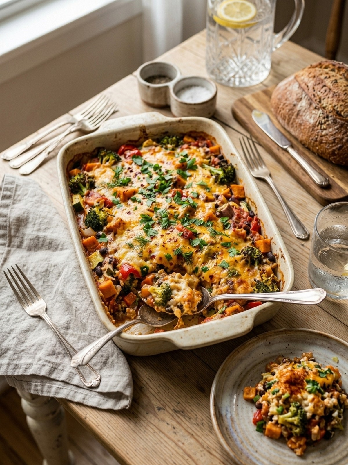 Serving and variation ideas for High Protein Veggie Bake With Cottage Cheese