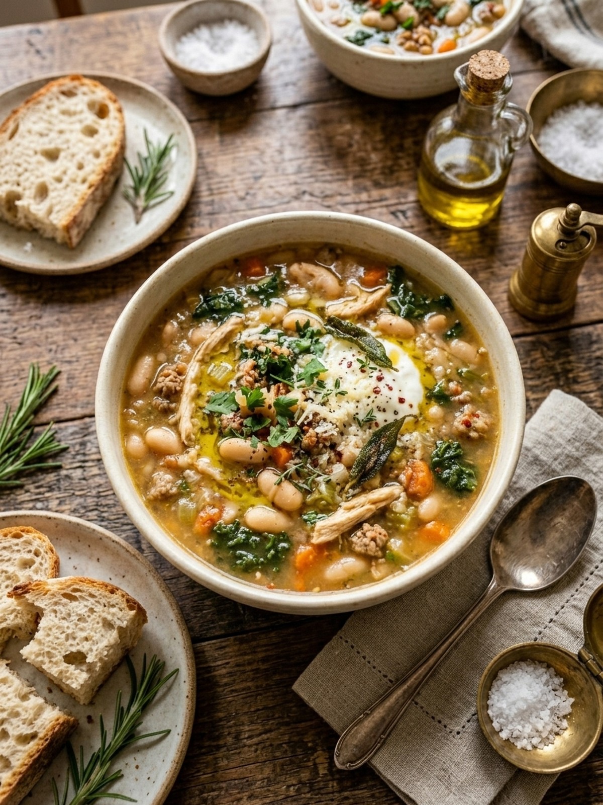Serving and variation ideas for High Protein White Bean Soup